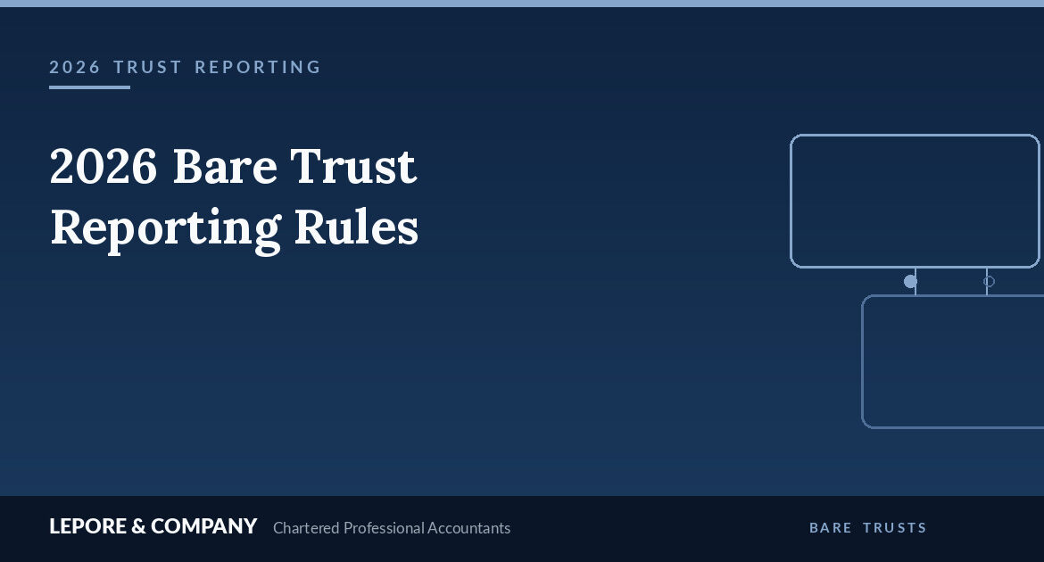 Lepore & Company graphic: 2026 Bare Trust Reporting Rules