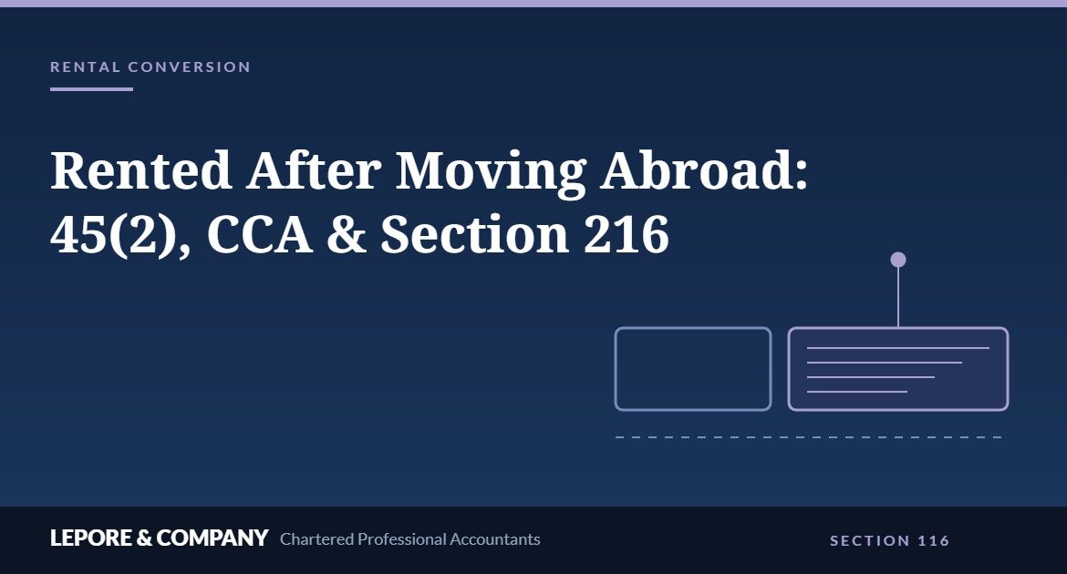 Lepore & Company graphic: Rented After Moving Abroad — 45(2), CCA and Section 216