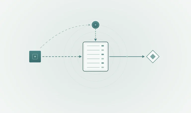 Abstract diagram of a dashed path that becomes solid after passing through a disclosure document to the tax authority, representing CRA's Voluntary Disclosures Program.